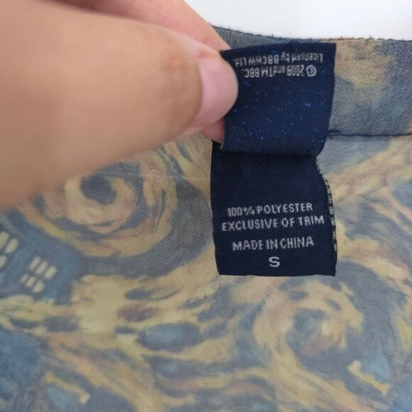 Doctor Who Exploding Tardis Kimono Chiffon Fringe Open Front Comic Con - Picture 5 of 14